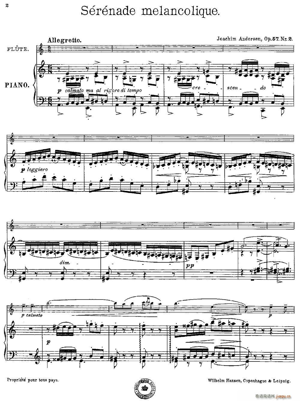 Serenade melancolique Op 57 No 2 L(zhng) ٰ(V)1