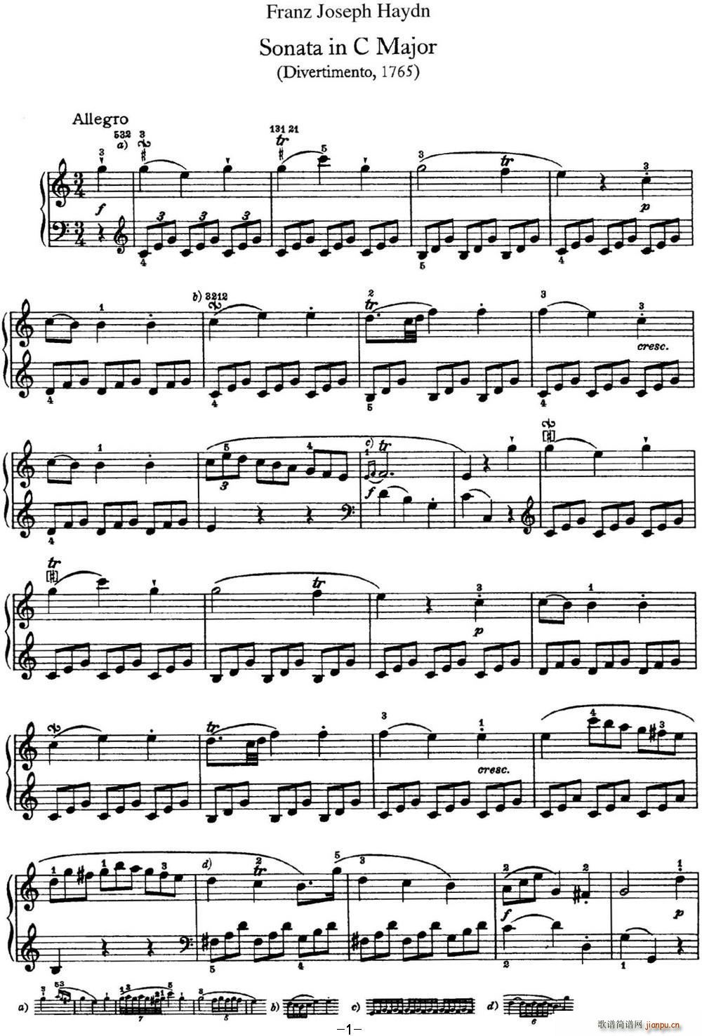 D Q Hob XVI 3 Divertimento C major(V)1