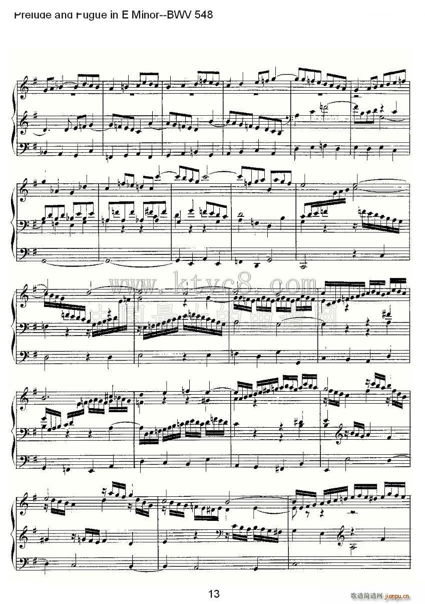 Prelude and Fugue in E Minor BWV 548 LV(ʮּ)13