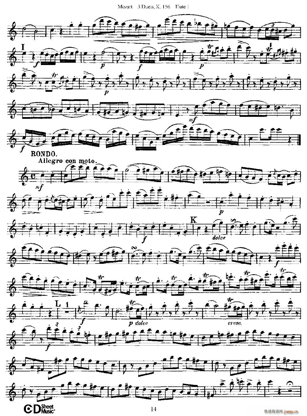 3 Duets K 156 ֮һL  K156̖ ~(ѺV)14