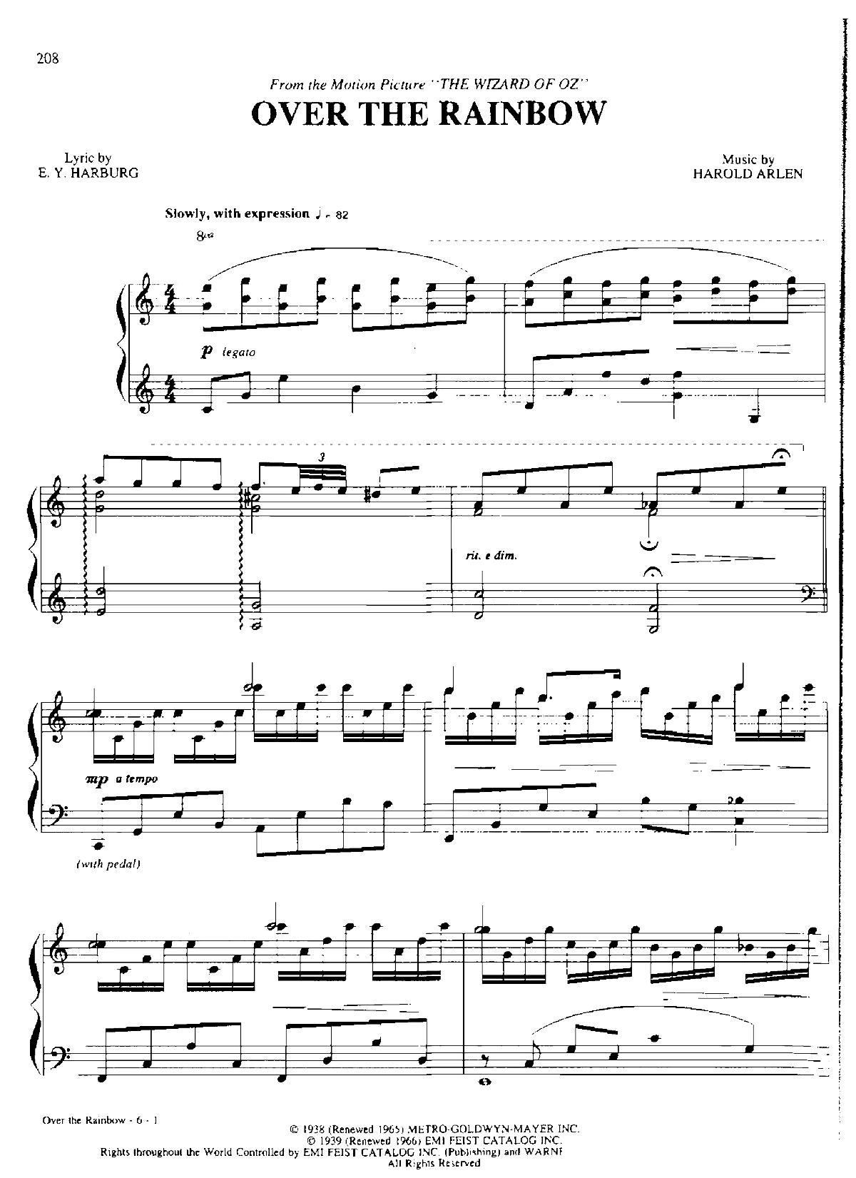 OVER THE RAINBOW Dan Coates {(dio) (V)1