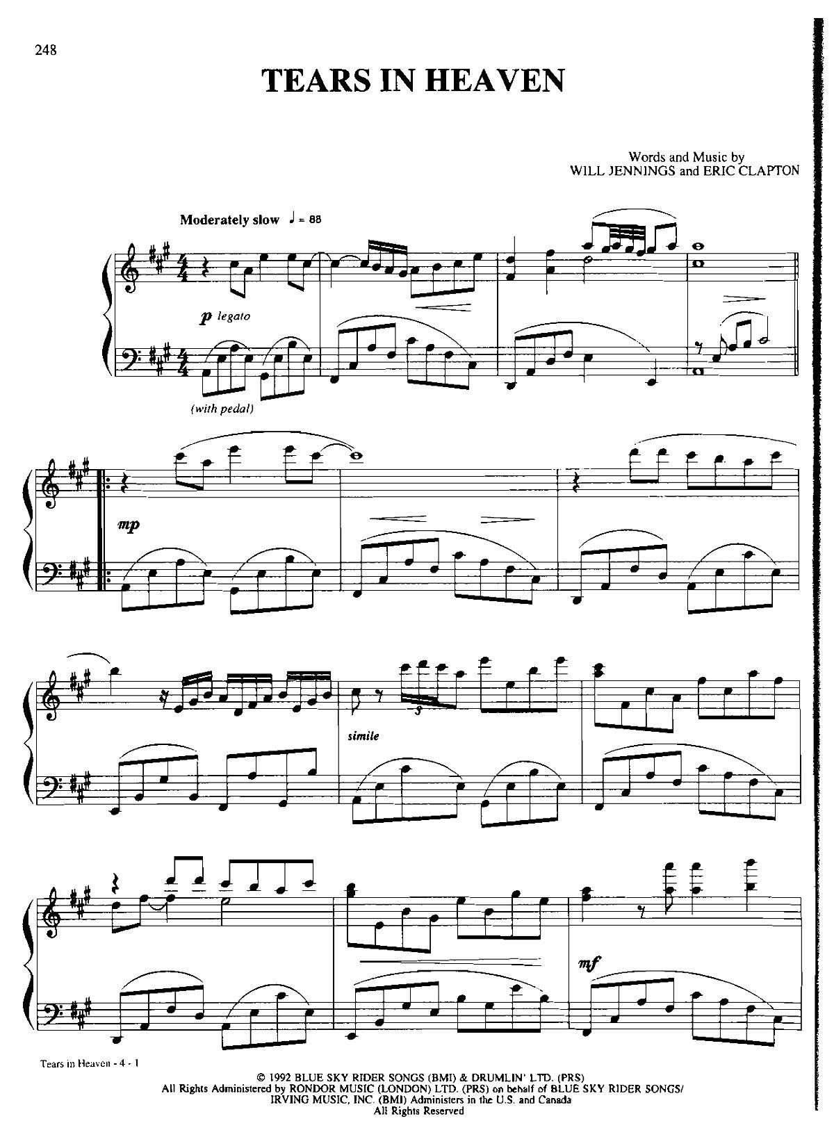 TEARS IN HEAVEN Dan Coates {(dio) (V)1