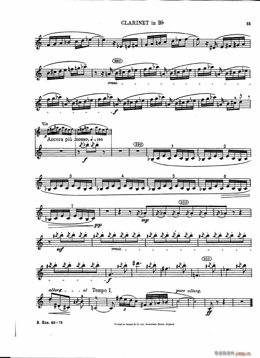 Bartok SZ 111 Contrasts clarinets A and Bb(V)15