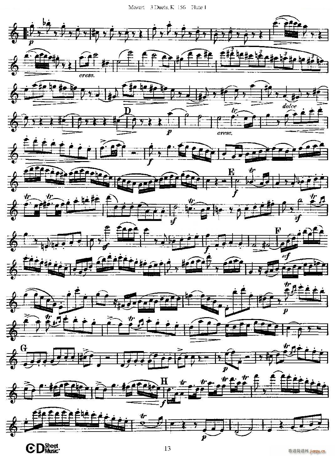 3 Duets K 156 ֮һL  K156̖ ~(ѺV)13