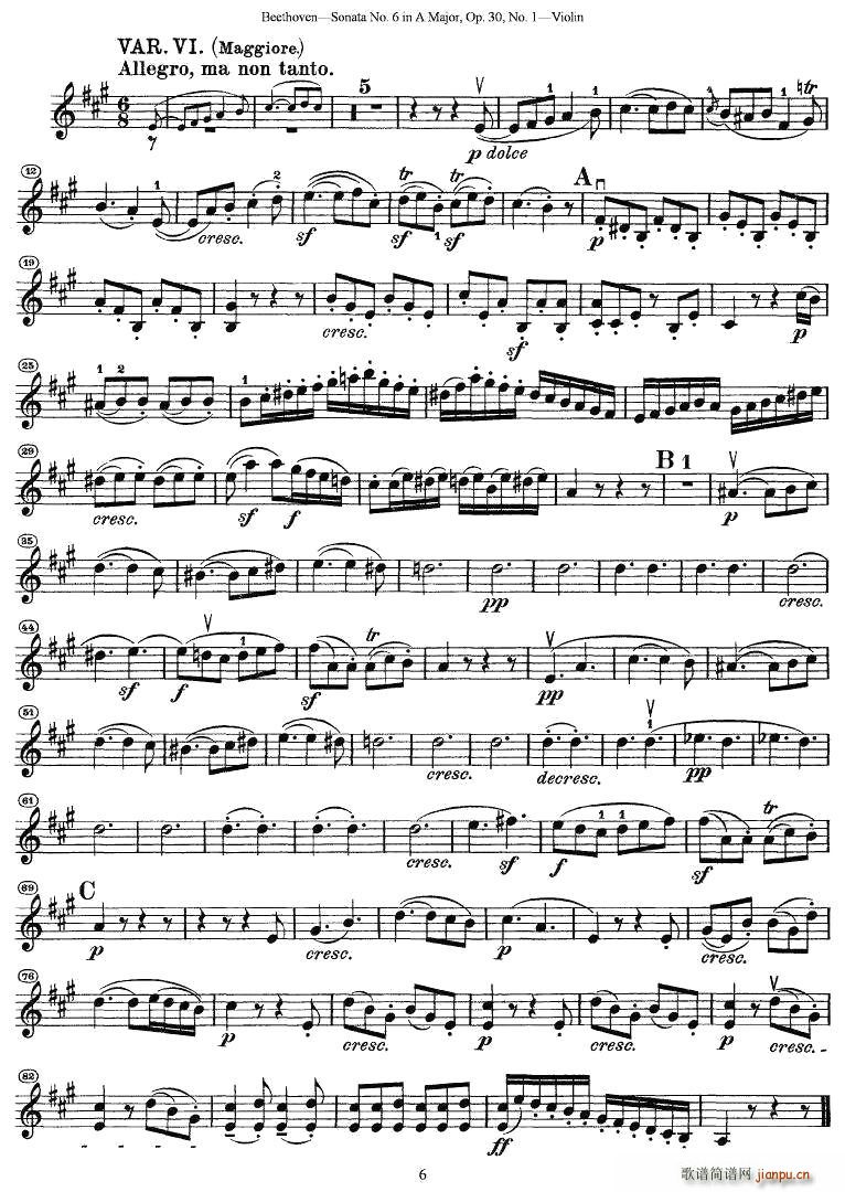 Sonata No.6 in A MajorOp.30No.1(СV)6