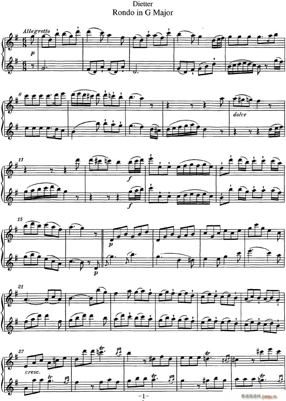 ϰLѶG{(dio) Rondo in G Major(ѺV)1