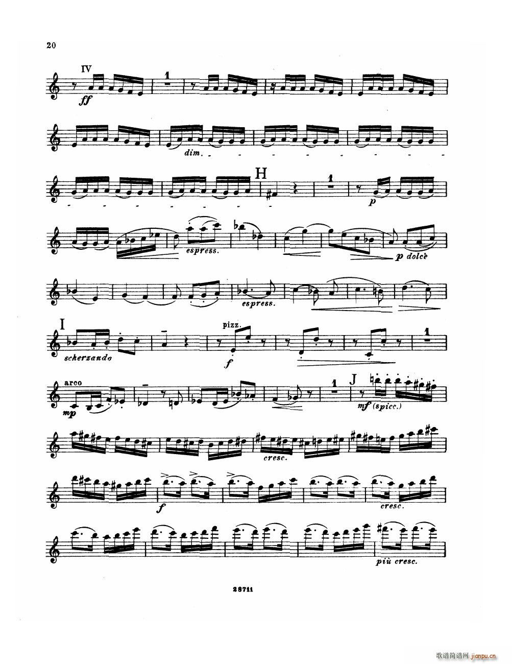 Bowen Suite for violin and piano violin part(V)20
