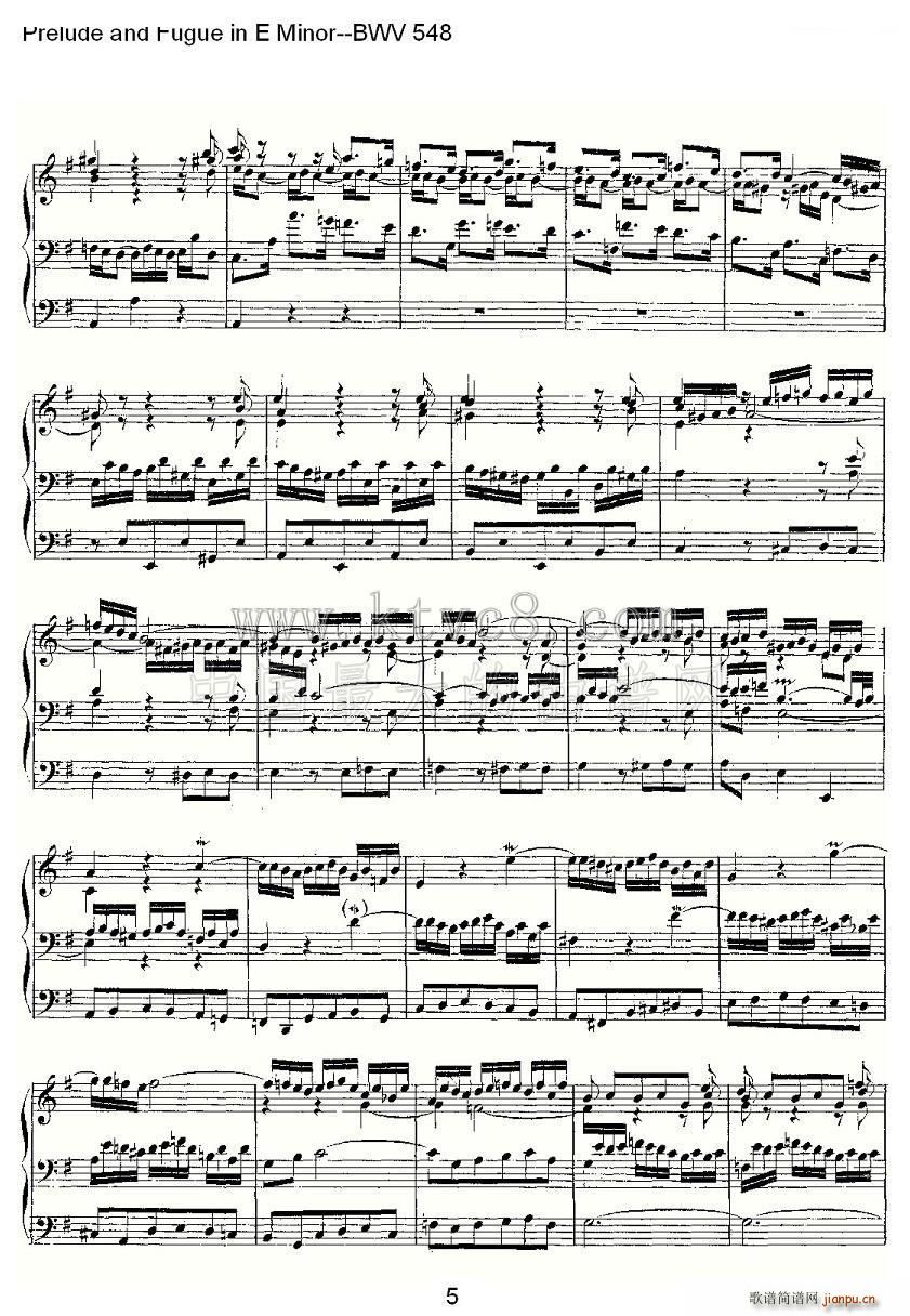 Prelude and Fugue in E Minor BWV 548 LV(ʮּ)5