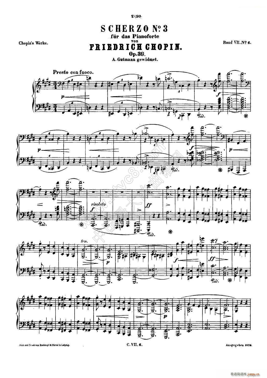 Ф Co Chopin Scherzo No 3 cС{(dio) Op 39(V)1