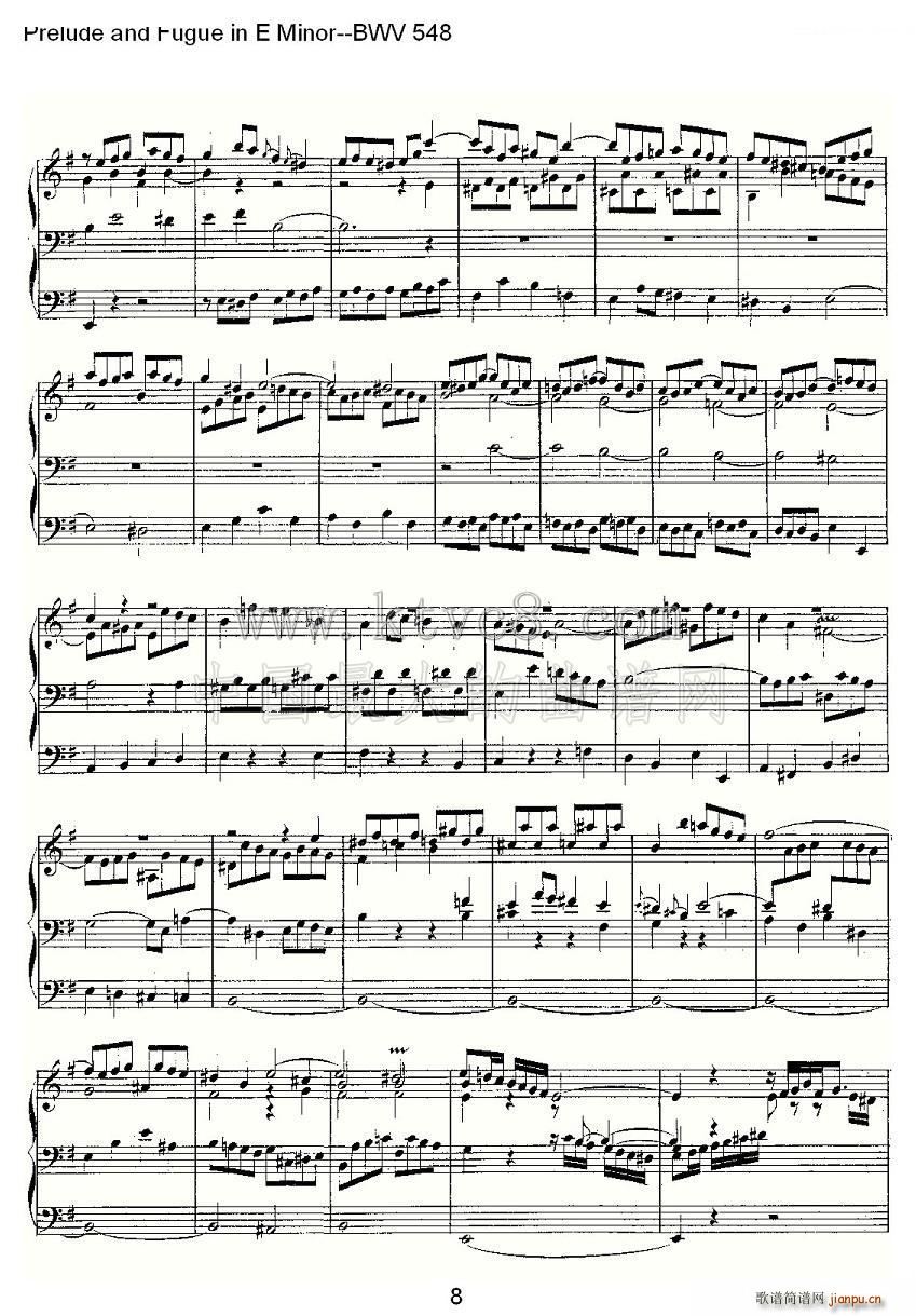 Prelude and Fugue in E Minor BWV 548 LV(ʮּ)8