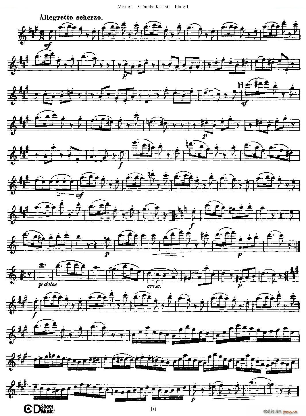 3 Duets K 156 ֮һL  K156̖ ~(ѺV)10