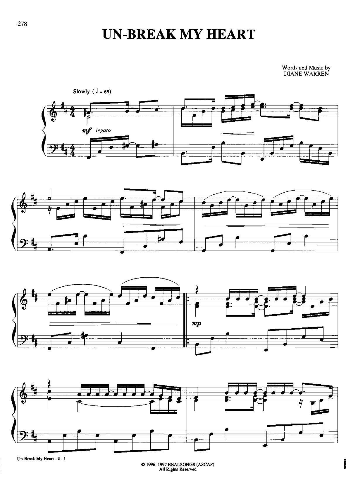 UN BREAK MY HEART Dan Coates {(dio) (V)1