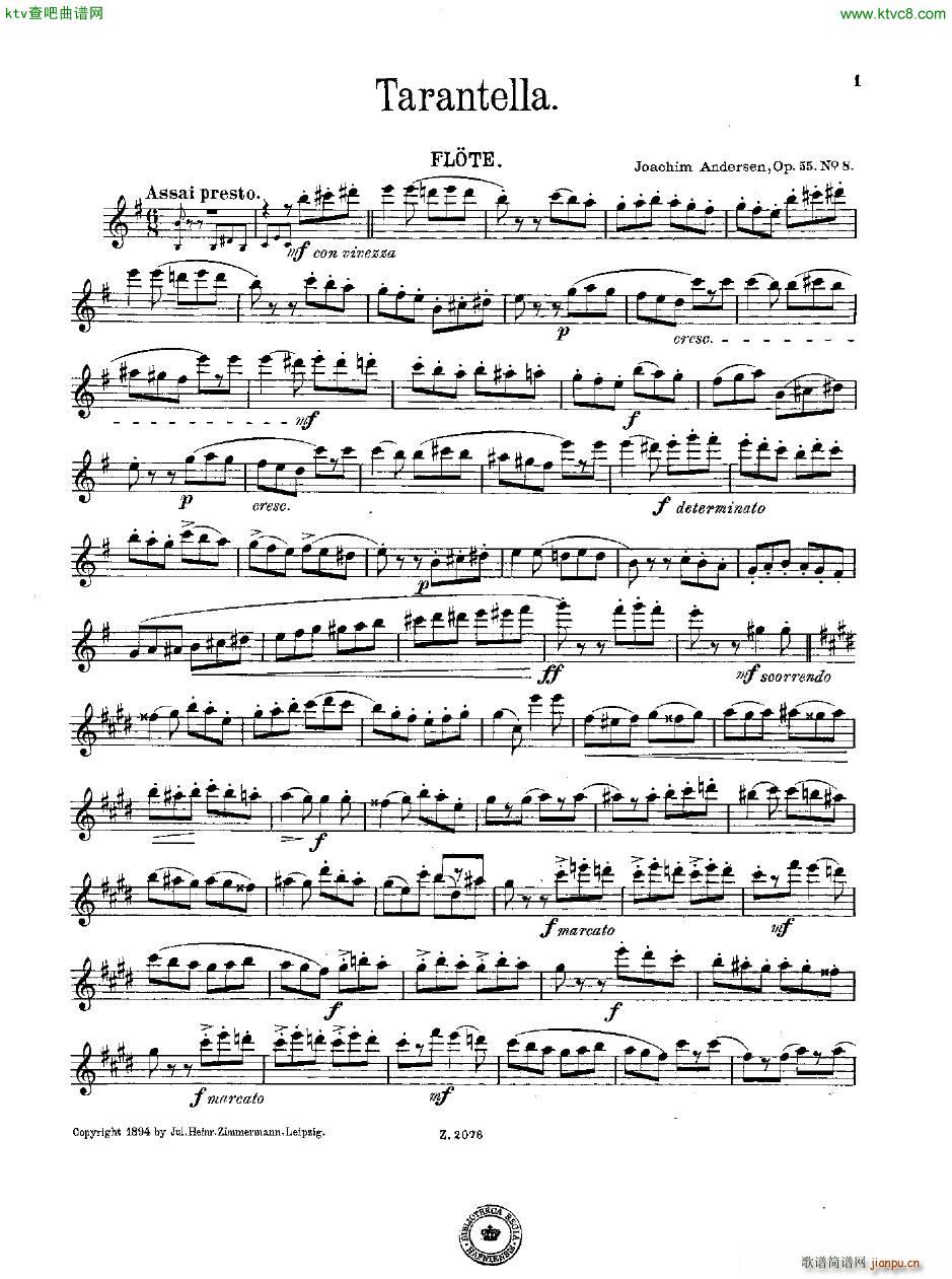 Andersen op 55 Acht Vortragsstcke fl pno(V)56