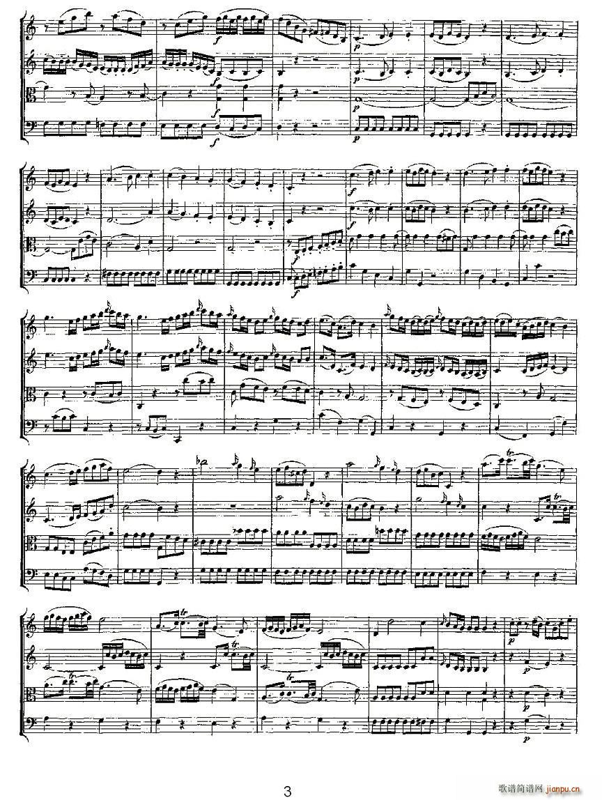 Quartet No 4 in C Major K 157 C{(dio)Ҙ(l)(V)3