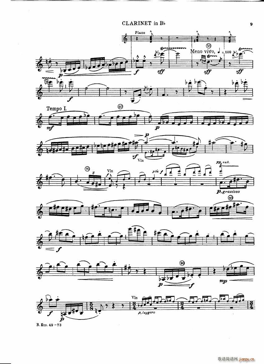 Bartok SZ 111 Contrasts clarinets A and Bb(V)9