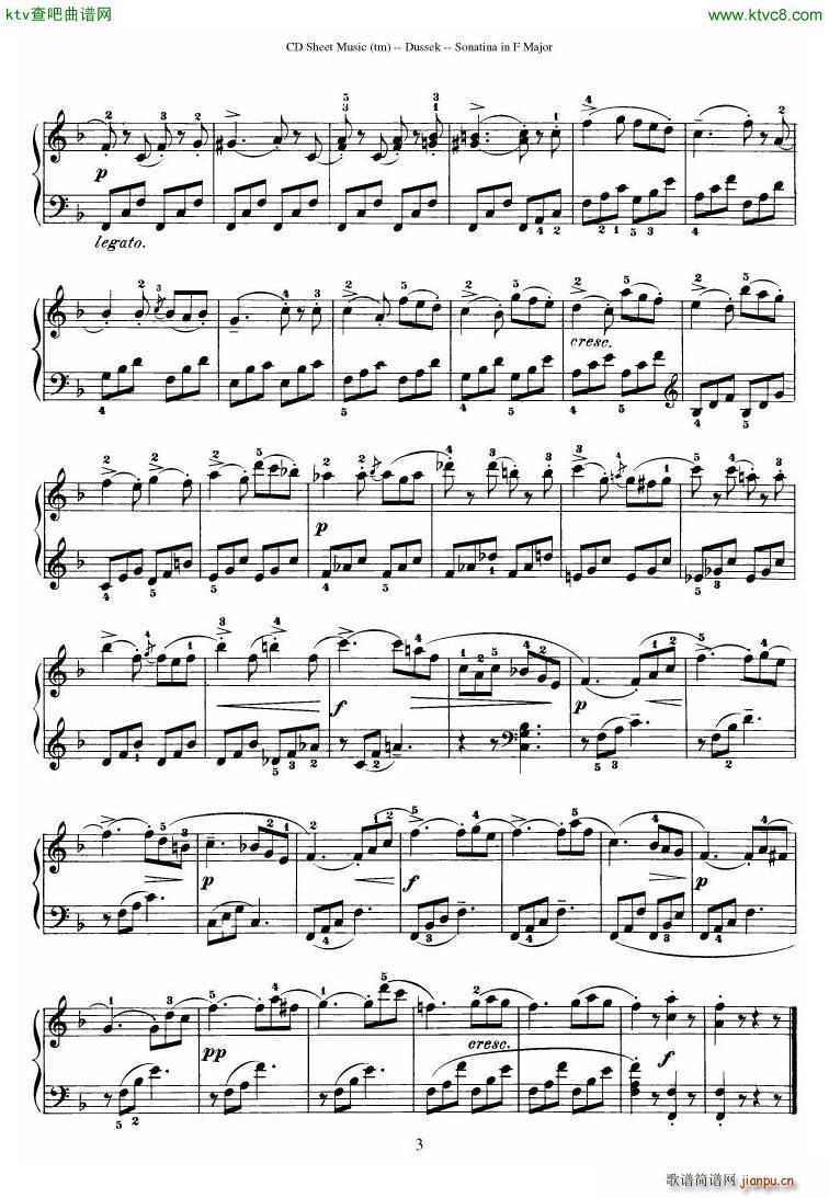 Dussek Sonatina in G Major(V)14