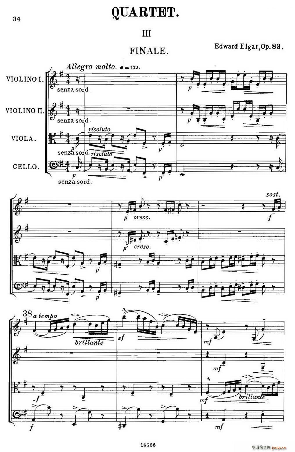 QUARTET Op 83  Ҙ(V)1