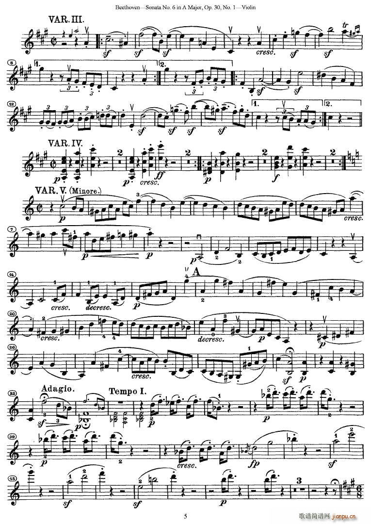 Sonata No.6 in A MajorOp.30No.1(СV)5