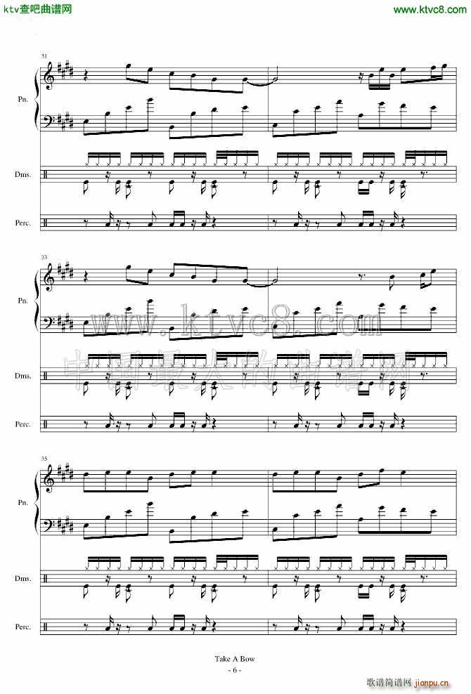 Take a Bow Piano Drums(V)6