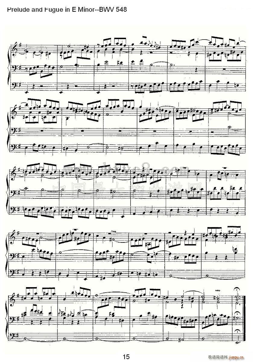 Prelude and Fugue in E Minor BWV 548 LV(ʮּ)15