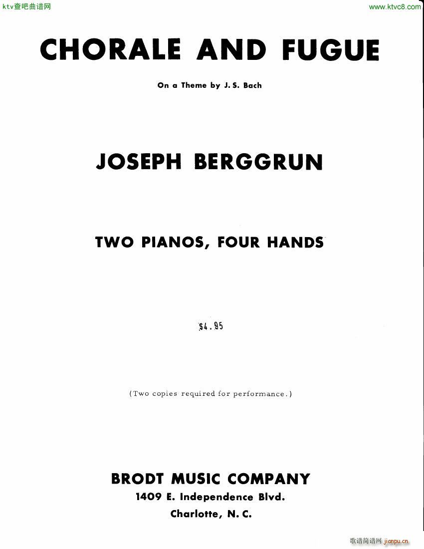 Berggrun Chorale and Fugue Theme by JS Bach(V)1