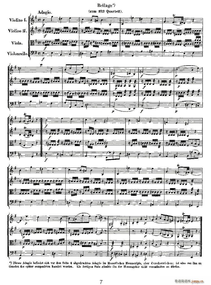Quartet No 3 in G Major K 156 G{(dio)Ҙ(l)(V)7