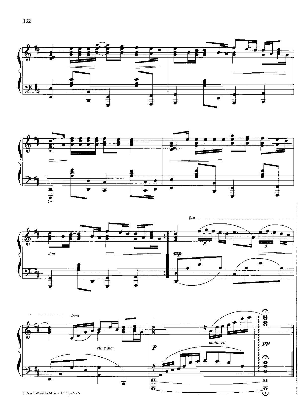 I DON T WANT TO MISS A THING Dan Coates {(dio) (V)5