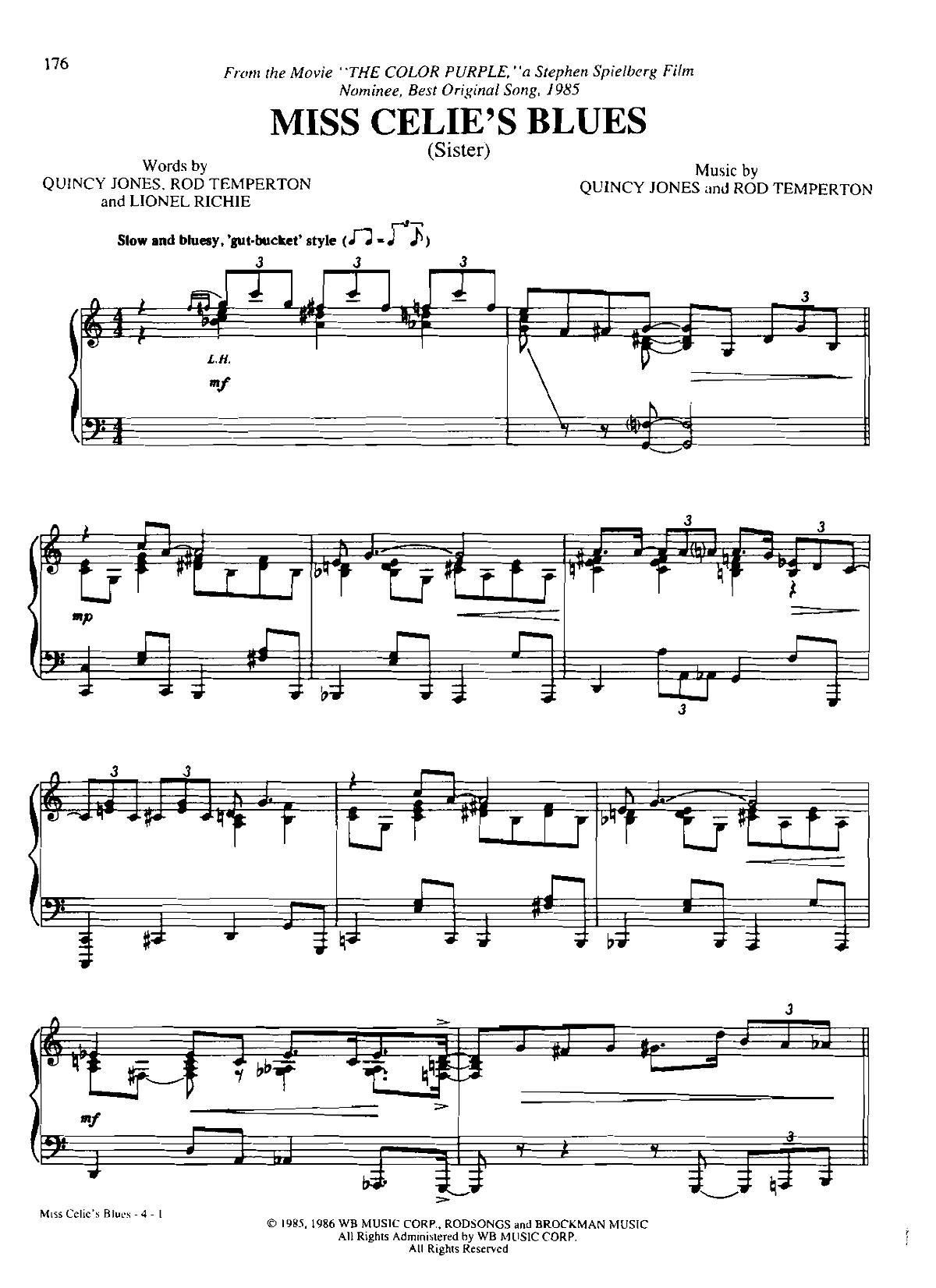 MISS CELIE S BLUES Dan Coates {(dio) (V)1