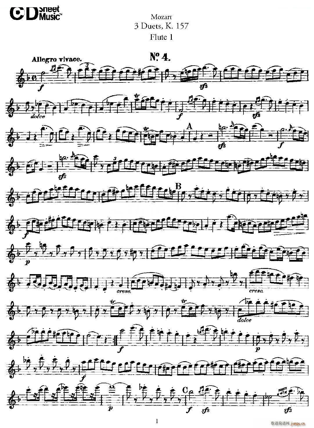 3 Duets K 157 ֮һL(zhng)  K157̖(ho) ~(ѺV)1