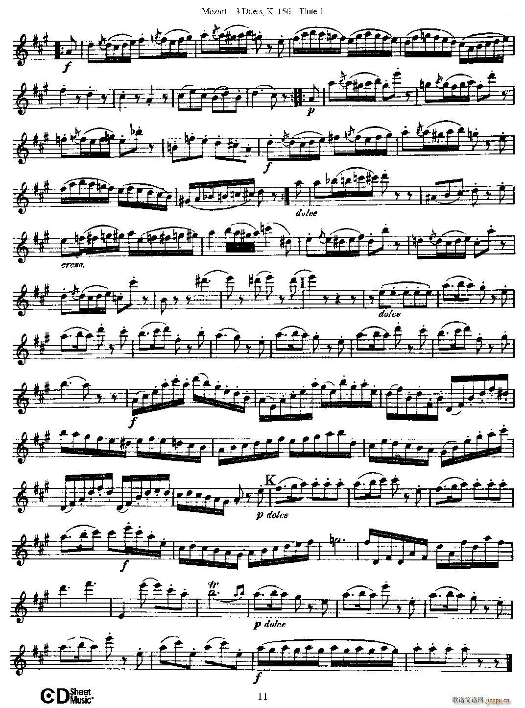 3 Duets K 156 ֮һL  K156̖ ~(ѺV)11