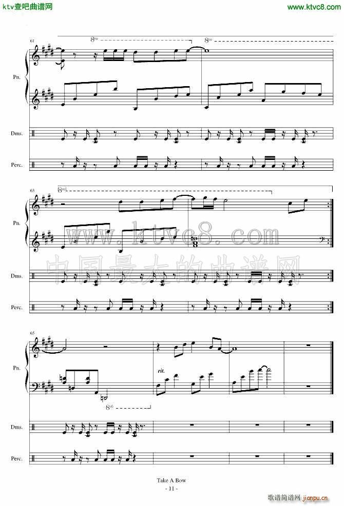 Take a Bow Piano Drums(V)11