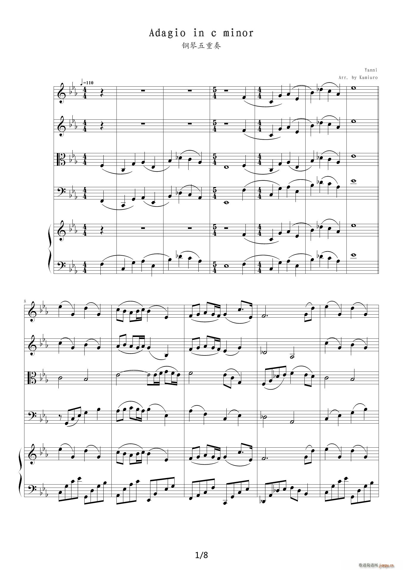 adagio in c minor  E{(dio)(V)1