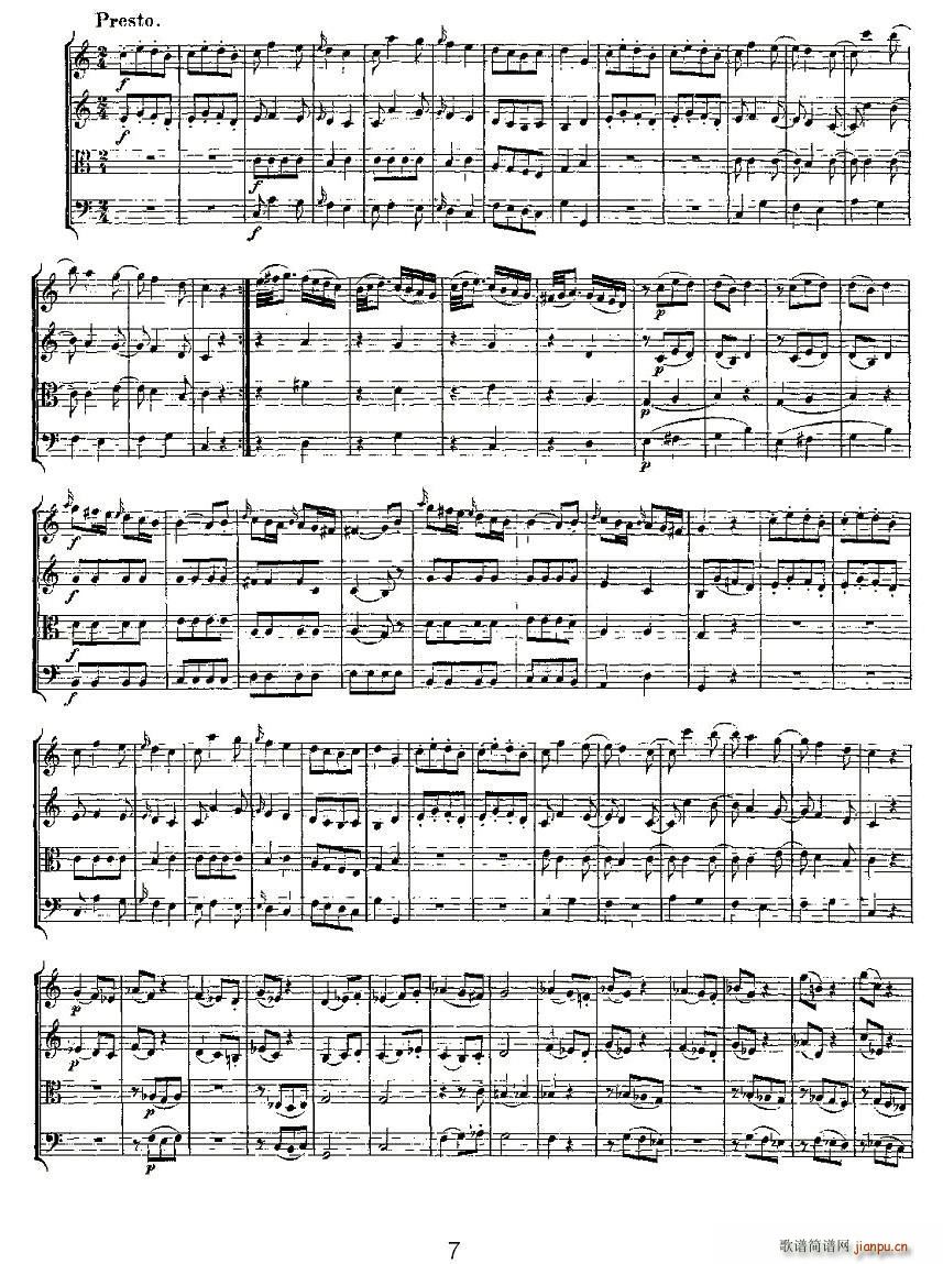 Quartet No 4 in C Major K 157 C{(dio)Ҙ(l)(V)7