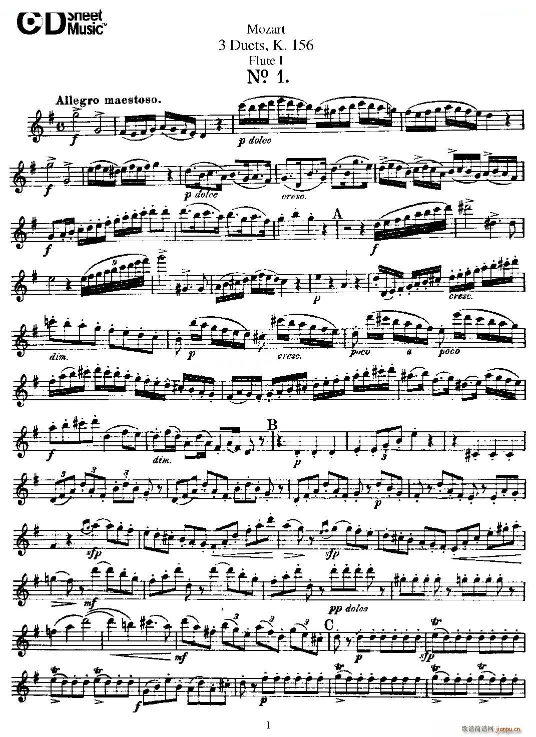 3 Duets K 156 ֮һL  K156̖ ~(ѺV)1