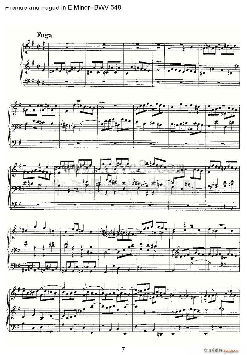 Prelude and Fugue in E Minor BWV 548 LV(ʮּ)7