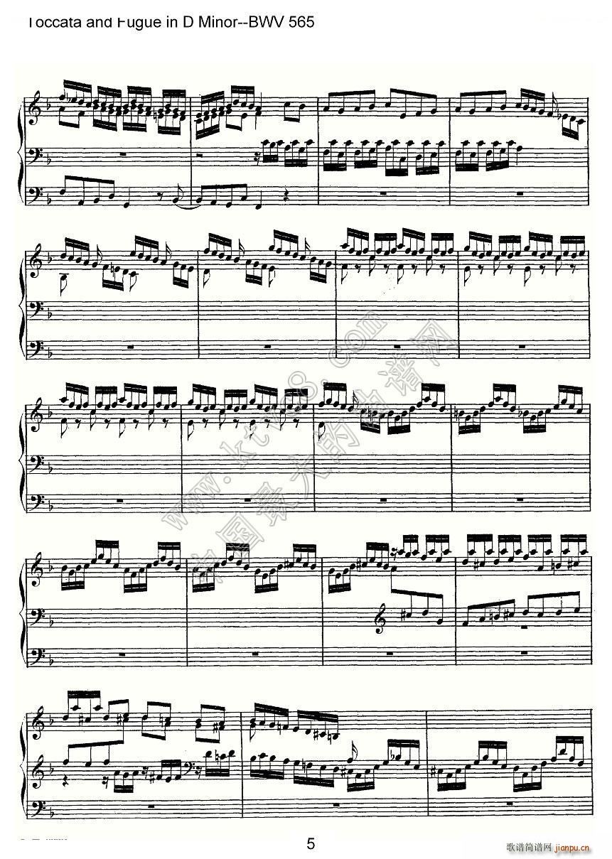 Toccata and Fugue in D Minor BWV 565 L(fng)V(ʮּ)5