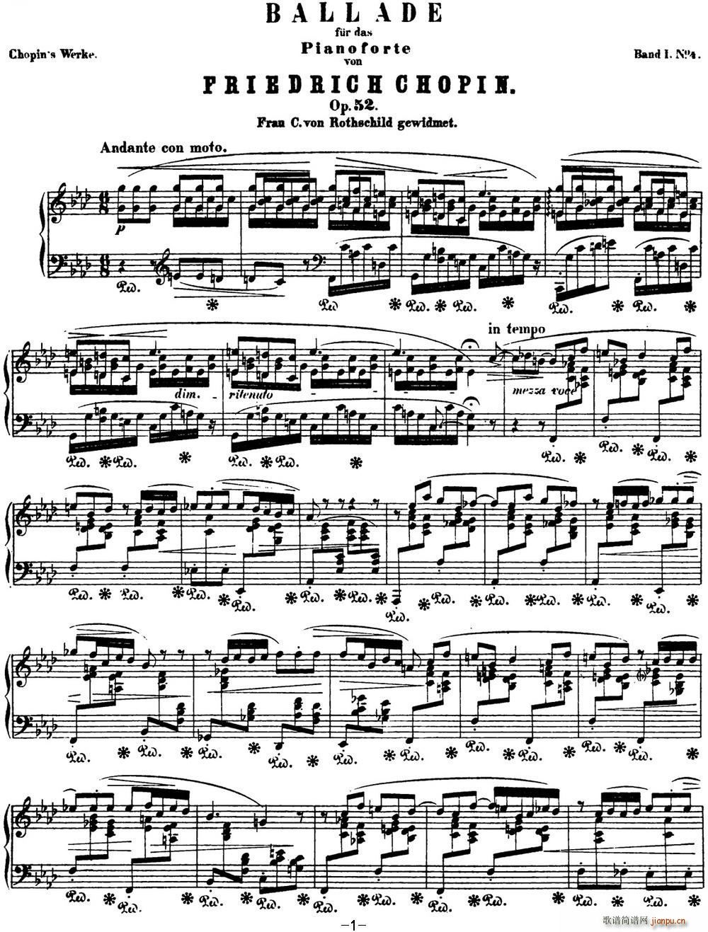 Ф 4 fС{(dio) Chopin Ballade No 4 Op 52(V)1