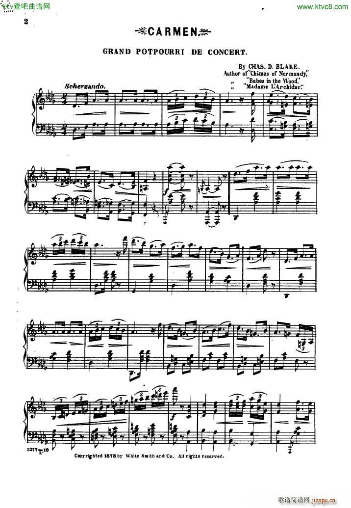 Bizet Blake Carmen Grande Potpourri de Concert(V)1