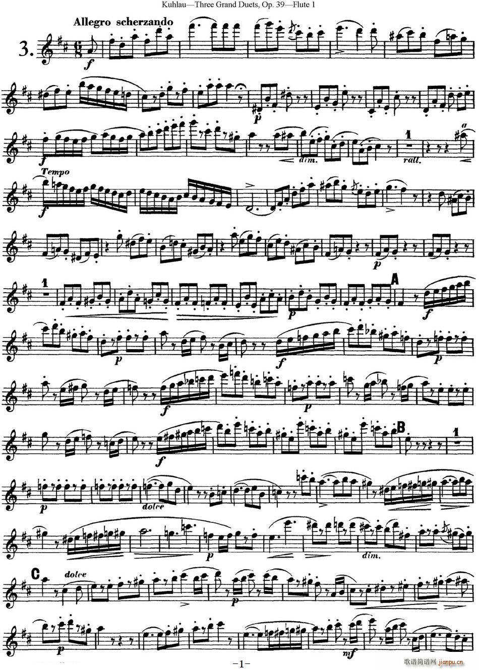LѶ(x)Op 39 Flute 1 No 3(ѺV)1