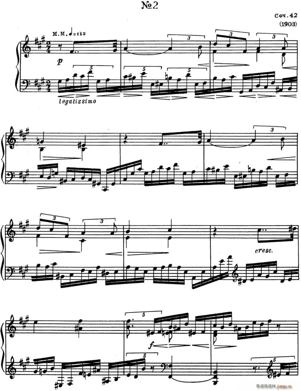 ˹e پ(x) Op 42 No 2 Alexander Scriabin Etudes(V)1