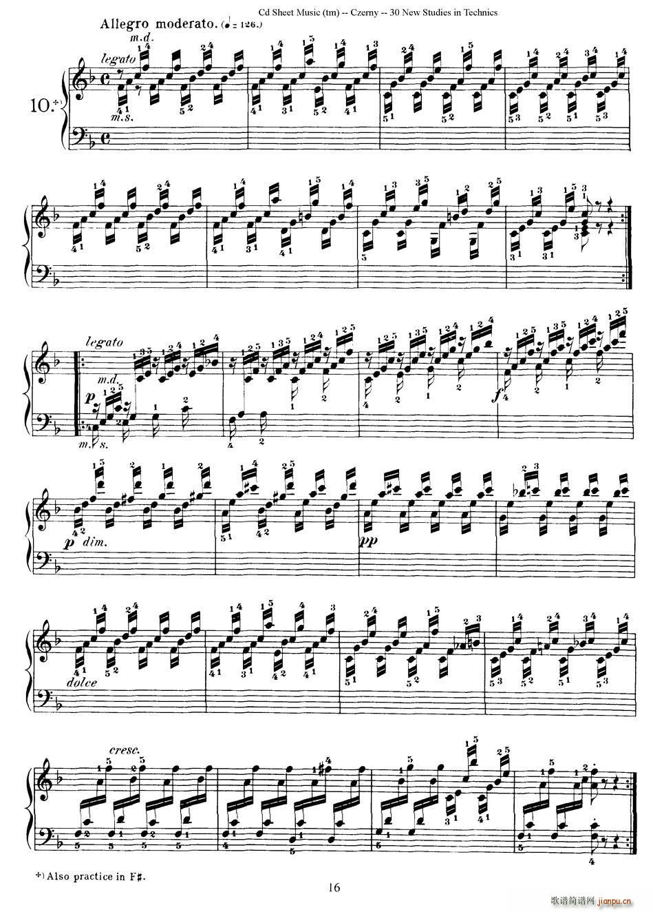 Czerny 30 New Studies 10 ܇Op849 30׾(x)(ʮּ)1